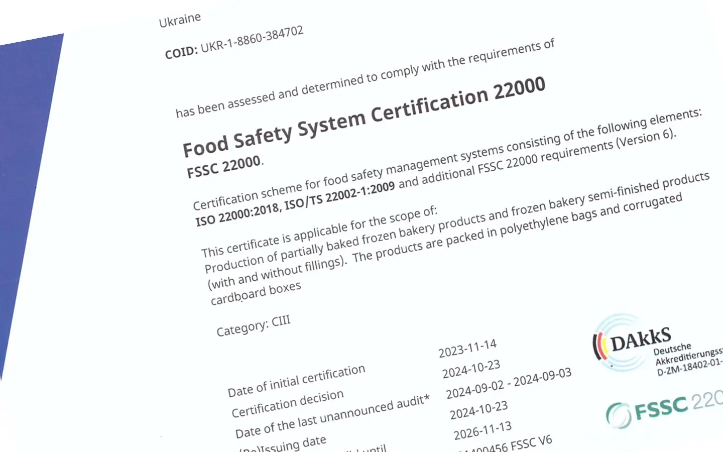 Certification